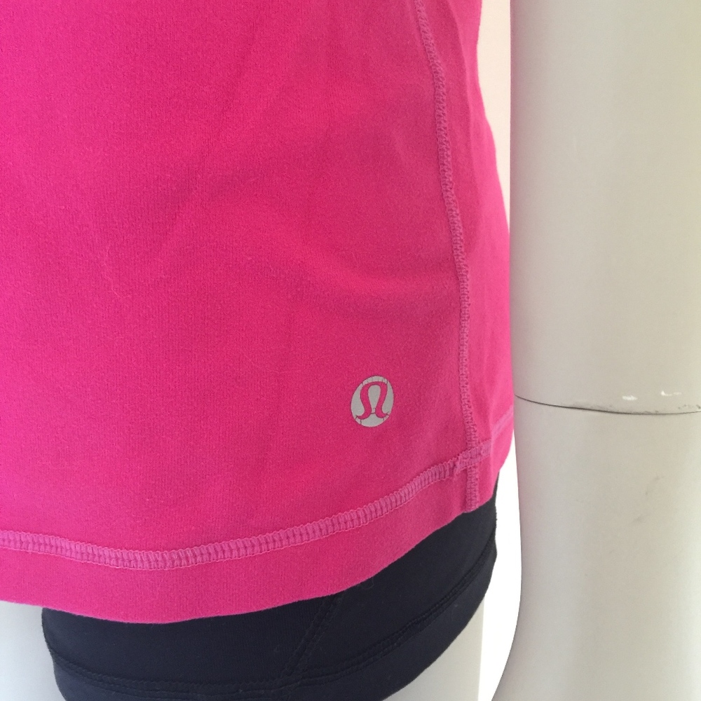 Lululemon pink tank top built in bra cinched bust - Picture 3 of 7